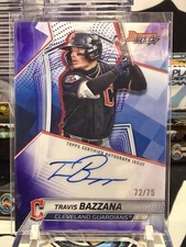 2025 BOWMANS BEST TRAVIS BAZZANA PURPLE AUTO /75 CLEVELAND GUARDIANS TZ