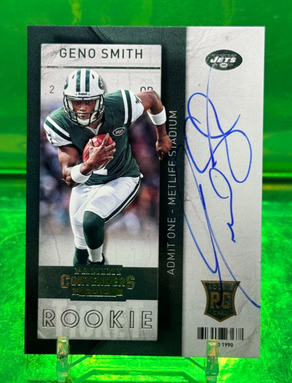 2013 RC AUTO Geno Smith Contenders Rookie Ticket #211 QB NY JETS autograph