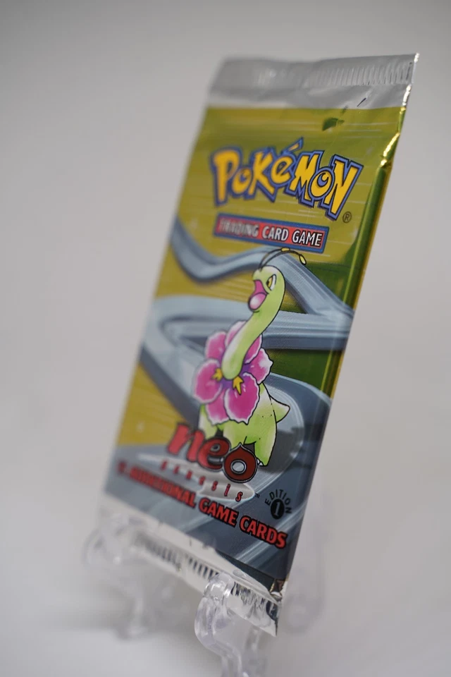 2000 WOTC Pokemon 1st Edition Neo Genesis Booster Pack Meganium Art Vintage - Image 3 of 4