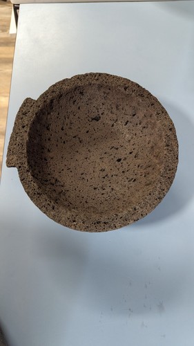 Vintage 8.5in Gray volcanic Stone Pestle bowl