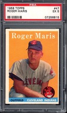1958 Topps #47 Roger Maris Rookie PSA 5 Vintage RC Baseball Card (6815). rookie card picture