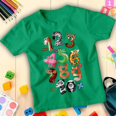 National Numeracy Number Day Jungen Mädchen Tier Zahlen Design Kinder...