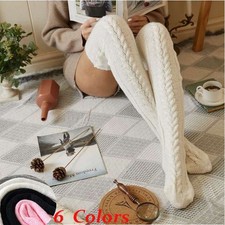 Women Warm Winter Knitted Socks Over Knee Long Thigh High Boot Girl's Stockings