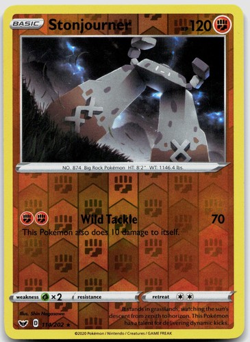 Stonjourner 114/202 SWSH01: Sword & Shield Base Set POKEMON TCG Rare