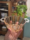 Anchor Hocking Pink Depression Glass Bowl w/ Handles; ‘Old Cafe’ pattern-Vintage