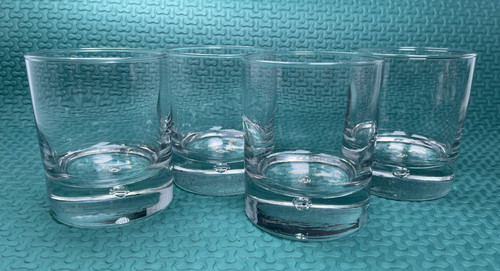 Durobor Suspended Bubble Old Fashioned Whisky Glasses (4) Heavy Base Belgium