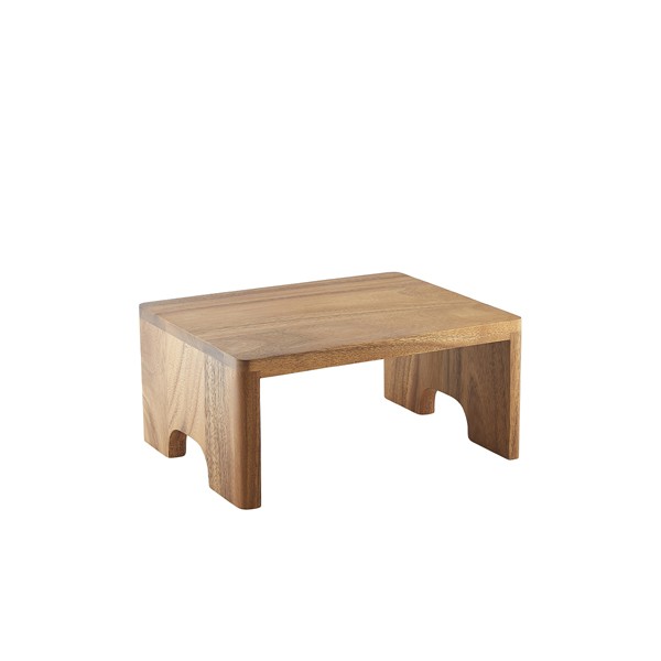 Genware Acacia Wood Buffet Riser For Hot And Cold Buffet Service GN 1/4 10cm (H)