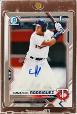 Emmanuel Rodriguez 2021 Bowman Chrome Prospect Autographs 1st RC Auto #CPA-ERO