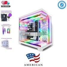 Y6 PC Case, Pre-Installed 7 Infinity Mirror PWM ARGB Fans, ATX Mid Tower Comp...