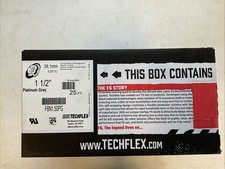 NUEVA CAJA DE TECHFLEX F6N1.50PG funda trenzada, 1.500 pulgadas, 25 pies, GRIS PLATINO