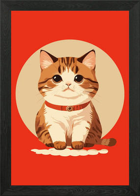 Niedliche Katze gerahmtes Wandbild Poster Leinwanddruck Bild