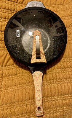 MGC Make Grace Cooker Wok w/ Lid Granite Non Stick HEALTHY COOKING frying pan
