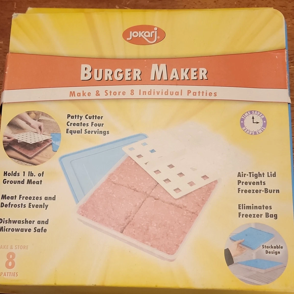 Hamburguesa Jokari grande apilable apta para microondas/lavavajillas azul/blanco 330205