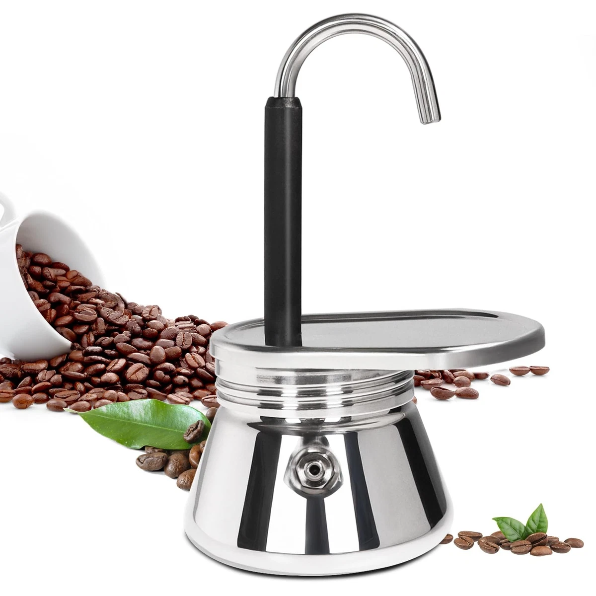 1 Cup Single Tube Moka Pot Stainless Steel Stovetop Espresso Maker  Cafeteras ... | eBay