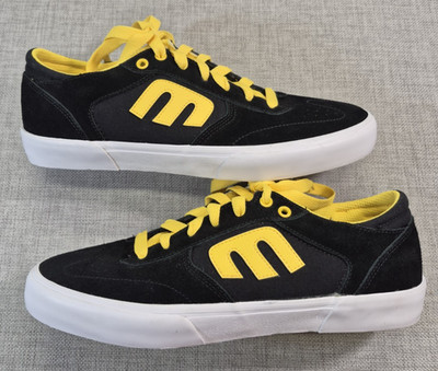 Etnies Exposure X Windrow Vulc Lace Up  Mens Sz 10 Black/Yellow Skate Sneakers