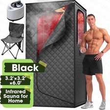 Infrared Sauna Portable Steam Sauna with Red Light Folding Chair Remote Control