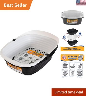 Large Sifting Litter Box with Microban - Eco-Friendly Cat Tray, 19''L x 15''W