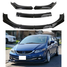 Front Bumper Lip Spoiler Splitter Body Gloss Black For Honda Civic 2012-2015 9th