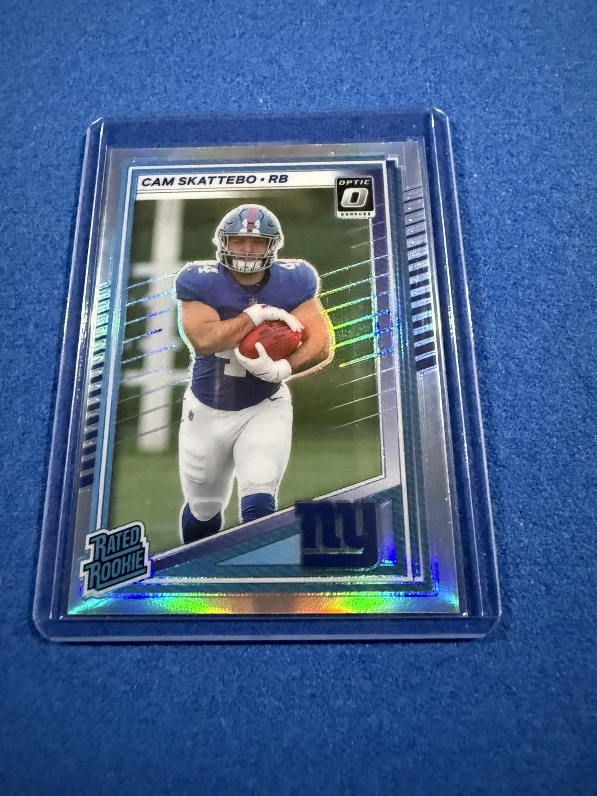 2025 Panini Donruss Rated Rookie Cam Skattebo #302 Optic Preview Silver Prizm