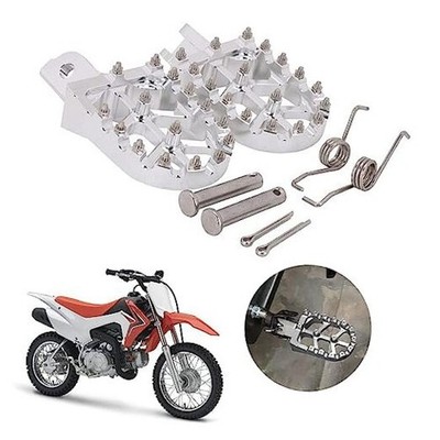 Dirt Bike Foot Pegs Motorcycle Footpegs Foot Pedals Rests CRF110F/125F Silver
