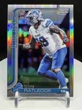 2025 Topps Chrome Football Tate Ratledge RC Refractor #383 Detroit Lions