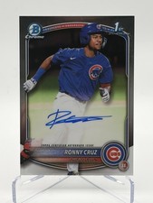 2025 Bowman Chrome Ronny Cruz 1st Auto CPA-RCR Cubs Prospect RC + 3 chromes