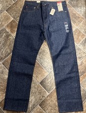 Levis 501 Jeans Mens Adult 36x34 Blue Button Fly Dark Wash Denim Straight Leg