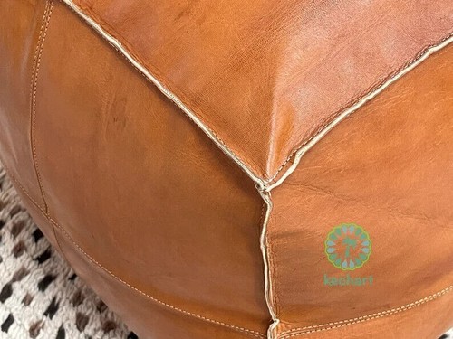Footstool Aamazing New Unstuffed Boho 20'' Footrest Leather Pouffe Moroccan Best - Picture 5 of 6