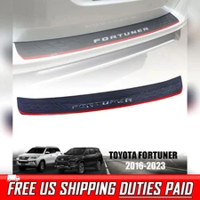 Scuff Plate Rear Bumper Step Cover Logo Chrome For Toyota Fortuner SUV 2015-2023