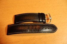HIRSCH Boston - Leder-Uhrenarmband schwarz 22mm