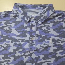 STRAIGHT DOWN PERFORMANCE PURPLE CAMO POLO GOLF SHIRT SIZE XL - T1959 R6 