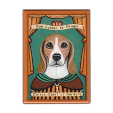 Retro Pets Magnet, Patron Saint Dog Series, Beagle, Advertising, 2.5" x 3.5"