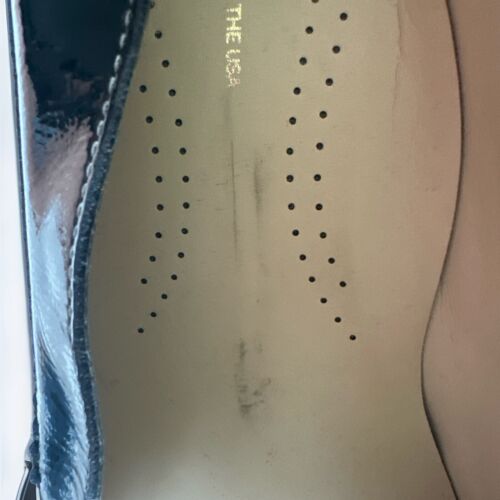 SAS Sonyo Patent Leather Slip On Shoes 9.5 MCut Out Kitten Heel Black NWOB - Picture 8 of 9
