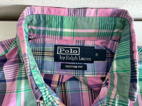 POLO RALPH LAUREN Vibrant Pink Check Cotton Shirt Mens Size Small Custom Fit S - Picture 13 of 16