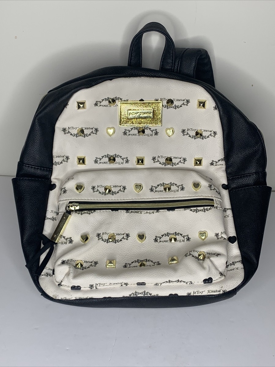 betsey johnson signature studded mini backpack Women's Clear in Dots The transparent design lets you spot exactly what you need in secondsno more digging through dark pockets BETSEY JOHNSON Pink Quilted Heart