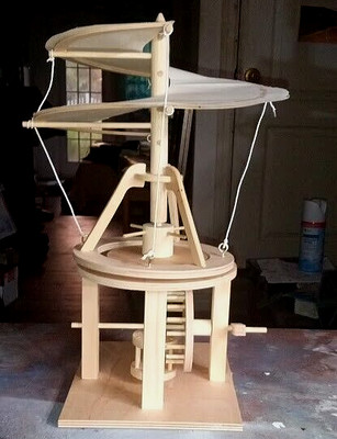 A WORKING, LEONARDO da VINCI'S 15TH CENTURY HELICOPTER.