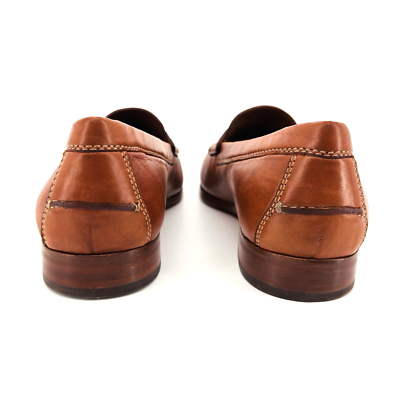 Mens 11 M H.S. Trask Sadler Genuine Handsewn Brown Leather 