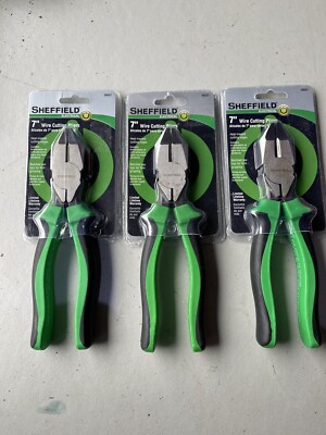NEW 3 Set SHEFFIELD 7 INCH WIRE CUTTING PLIERS SHORT JAWS  #58557