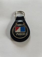 Pacer Keychain Black Leather Key Fob Key Chain