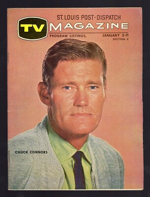 1964 MINT ST LOUIS POST DISPATCH TV GUIDE CHUCK CONNERS THE RIFLEMAN & BRANDED