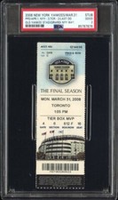 2008 Ticket Stub Last Opening Day Old Yankee Stadium / Joe Girardi 1st Win PSA 2