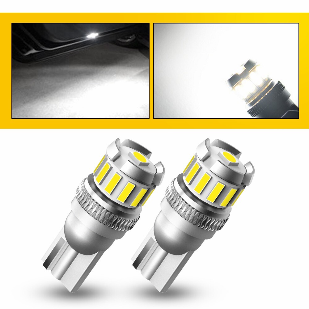 2X Super White T10 194 168 W5W 2825 LED License Plate Interior Light Bulb 6500K