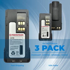 3-Pack Li Battery for Motorola Radios PMNN4407 PMNN4409, XPR7550 XPR3500e DP4801