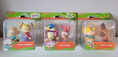 NICKELODEON RUGRATS REN & STIMPY HEY ARNOLD FIGURE 2 PACKS NIB