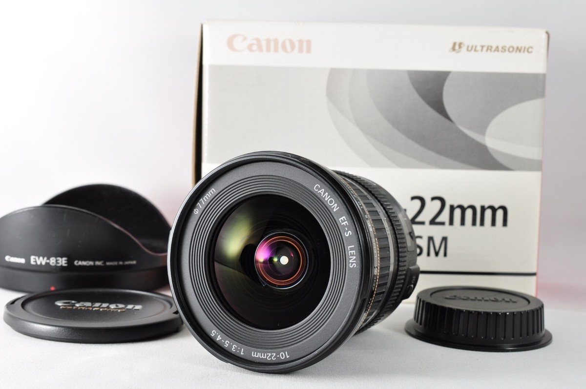 Canon EF-S 10-22mm f3.5-4.5 USM zoom lens with Hood From Japan By