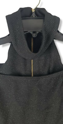 black glitter jumper dress Black Sequin Knit jumper – AX Paris main image 1