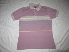 vintage 70s 80S JANTZEN SPORT COLLAR MULTI COLOR STRIPED POLO SURFING SHIRT L