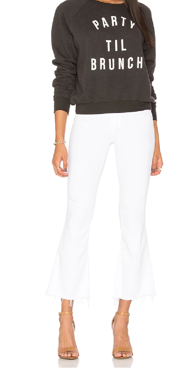 Rag Bone Crop Flare Jeans White Frayed Hem Size 26 eBay