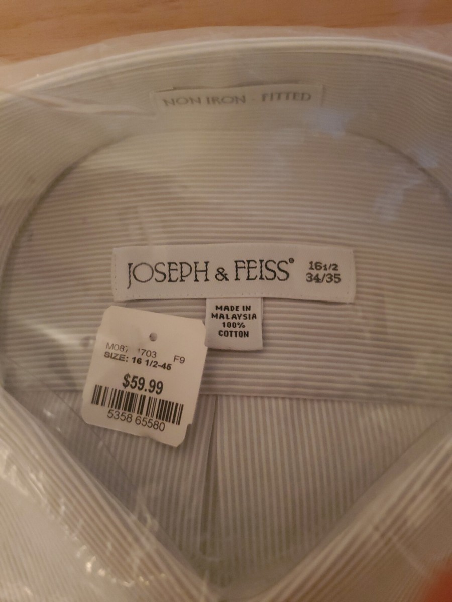 Joseph & Feiss * NWT Cotton Dress Shirt, Sz 16 1/2 Neck, 34/35