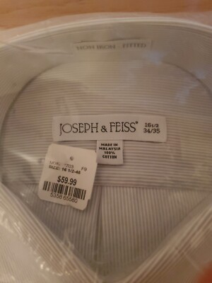 Joseph & Feiss * NWT Cotton Dress Shirt, Sz 16 1/2 Neck, 34/35